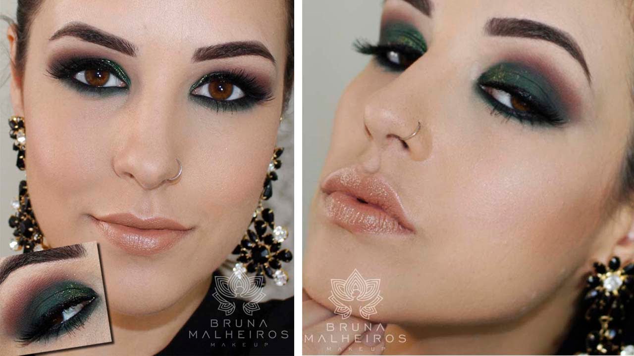 Como Fazer Olhos Esfumados Usando Verde Escuro