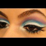 Tutorial de Maquiagem Azul, Roxa e Branca