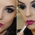 Sugestão de Maquiagem com Olhos Azuis e Boca Pink