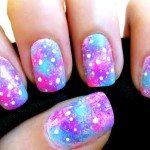Unhas Decoradas no lindo estilo Galaxia Pink