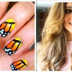 Unhas Decoradas no estilo Borboleta Monarca