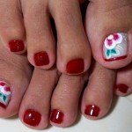 Como fazer Unhas Decoradas para os Pés Flor Carga Dupla