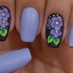 Unhas Foscas decoradas com Flores Manual Bela e Simples