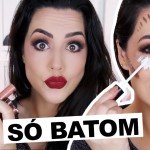 DESAFIO: MAQUIAGEM SÓ USANDO BATOM | FULL FACE USING ONLY LIPSTICKS #Challenge